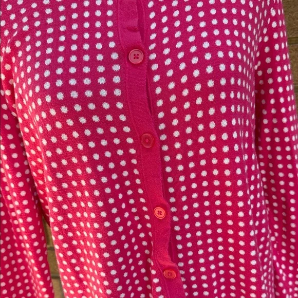 Merona Pink and White Polka Dot Cardigan Size XXL - Picture 3 of 6